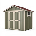 Abri de jardin 244 x 183 x 244 cm en acier vert olive pour rangement extérieur à double porte