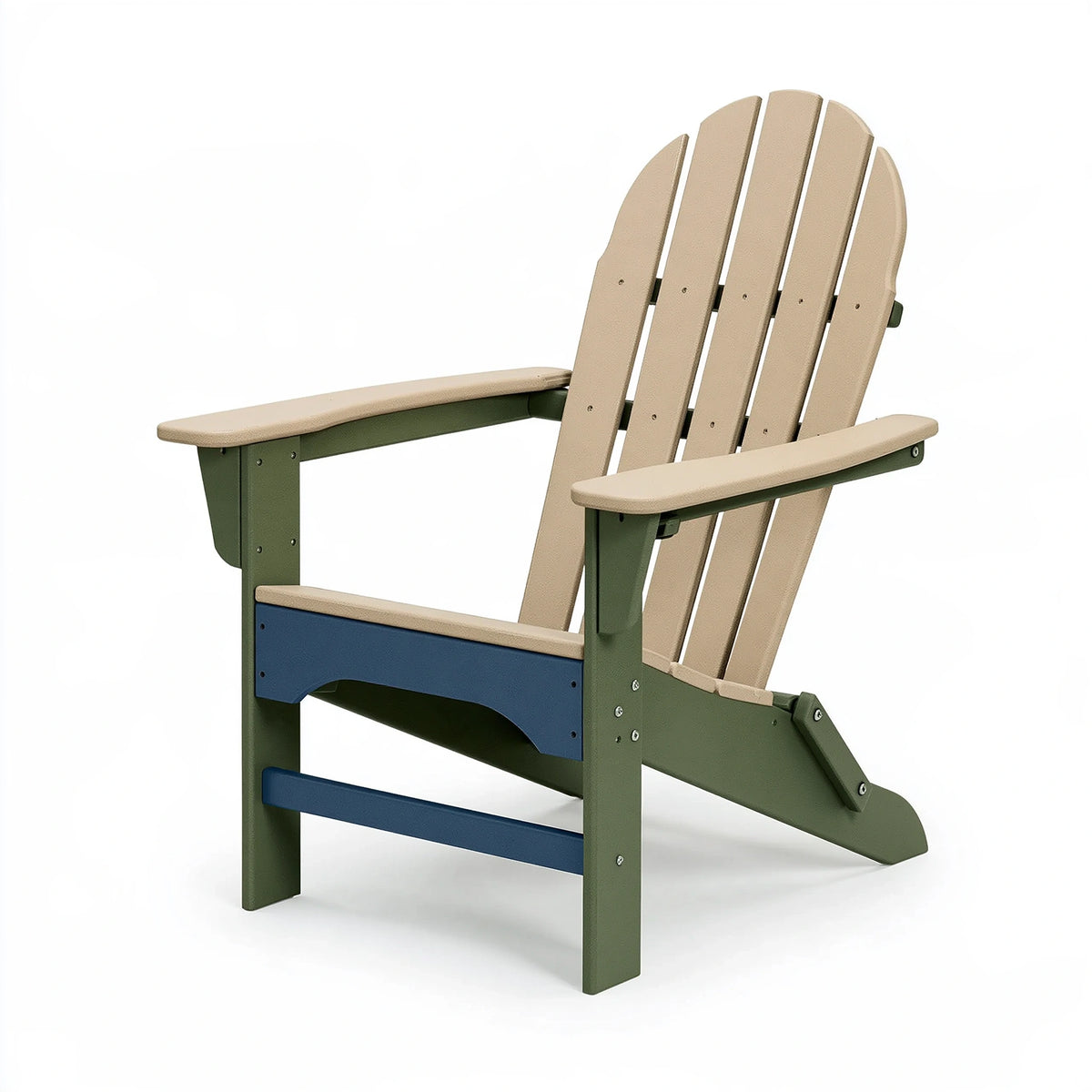Fauteuil Adirondack 80 x 92 x 98 cm en polyéthylène vert beige bleu pour jardin style classique