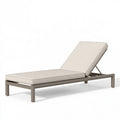 Bain de soleil 200 x 70 cm en métal taupe avec coussin beige dossier réglable pour extérieur