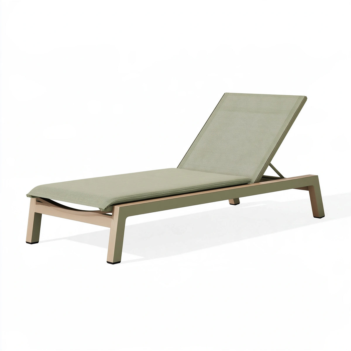 Bain de soleil 195 x 65 x 35 cm en métal et tissu vert réglable pour extérieur