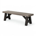 Banc 180 x 40 x 45 cm en bois gris et noir style industriel