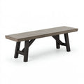 Banc 180 x 35 x 45 cm en bois gris et noir style industriel
