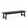Banc 120 x 35 x 45 cm en bois noir à assise ajourée style contemporain