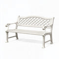 Banc de jardin 150 x 60 x 90 cm en métal blanc style classique
