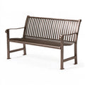 Banc de jardin 150 x 60 x 90 cm en métal brun à accoudoirs style industriel