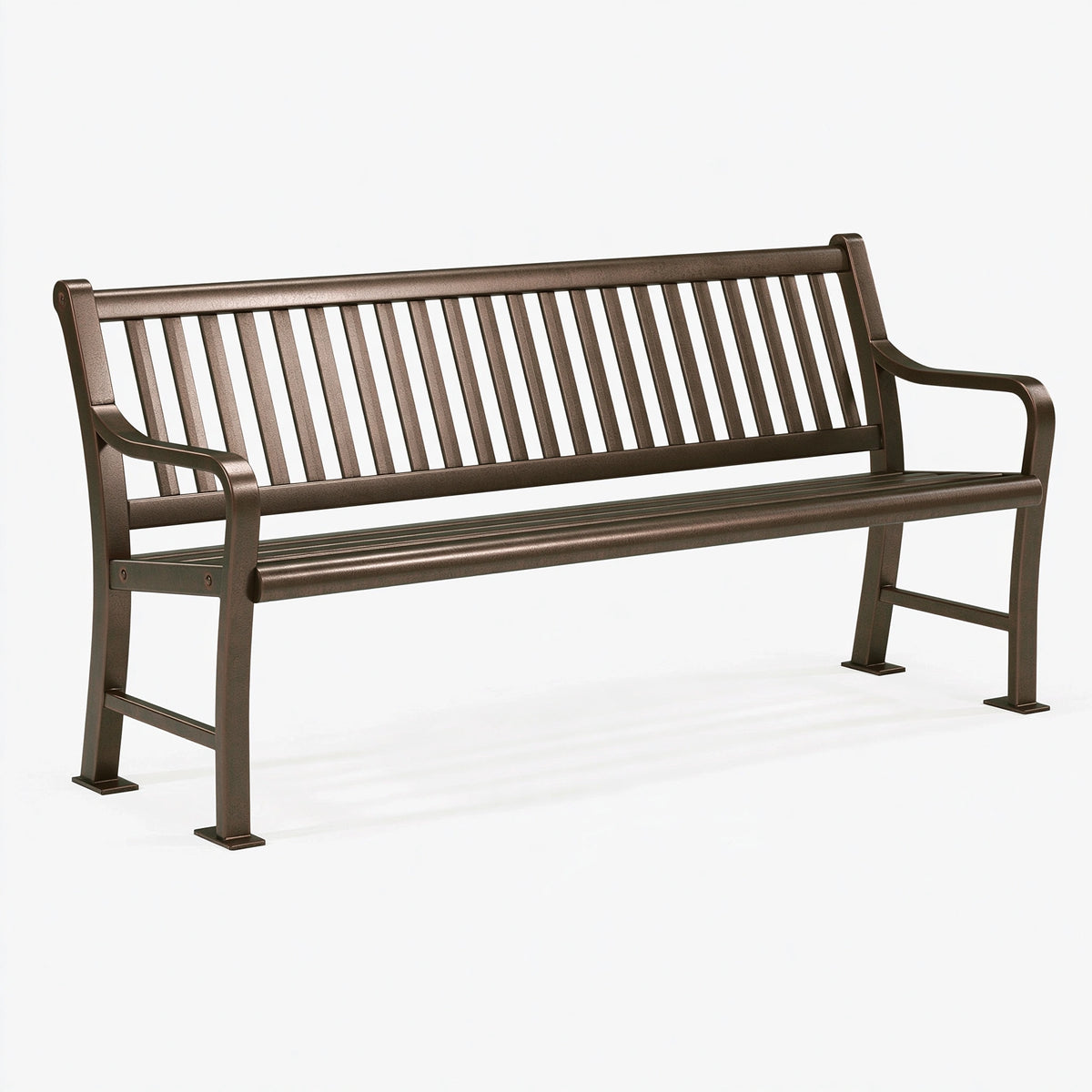 Banc de jardin 150 x 60 x 90 cm en acier brun style classique